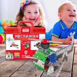 Металевий конструктор, розвиваючий у пластиковому кейсі "MECHANIX" №2 (170 елм./15 моделей)/01067/SB
