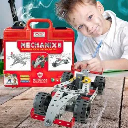 Металевий конструктор, розвиваючий у пластиковому кейсі "MECHANIX" №3 (202 елм./18 моделей)/01070/SB