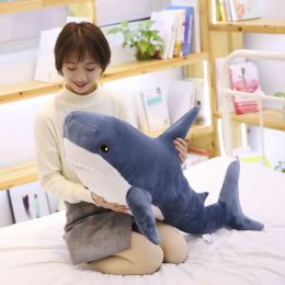 Детская мягкая плюшевая антистресс игрушка-подушка обнимашка Shark Doll "Акула" 60 см (237)