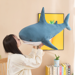 Дитяча м'яка плюшева антистрес іграшка-подушка обіймашка Shark Doll "Акула" 80 см (237)