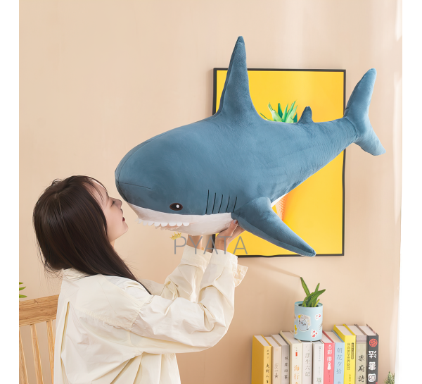 Дитяча м'яка плюшева антистрес іграшка-подушка обіймашка Shark Doll "Акула" 80 см (237)