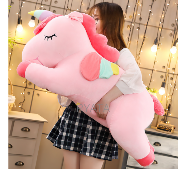 Мягкая игрушка-подушка "Единорог" EL-2117-31 100 см Розовый (237)