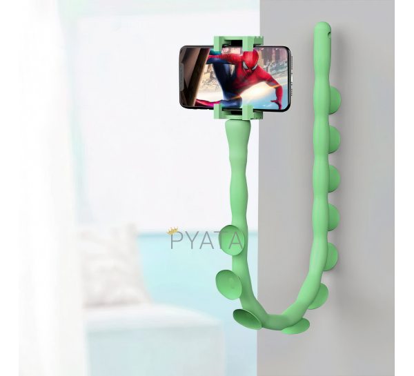 Тримач для телефона з присосками Cute Worm Lazy Holder штатив для гаджетів, зелений/211