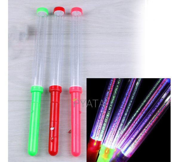 Чарівна паличка що світитья, 3 лампи з бульбашками СТ-906 1 шт 35 см (зелений, синій, червоний)