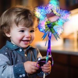 Детская светящиеся LED волшебная новогодняя палочка для ребенка Звезда