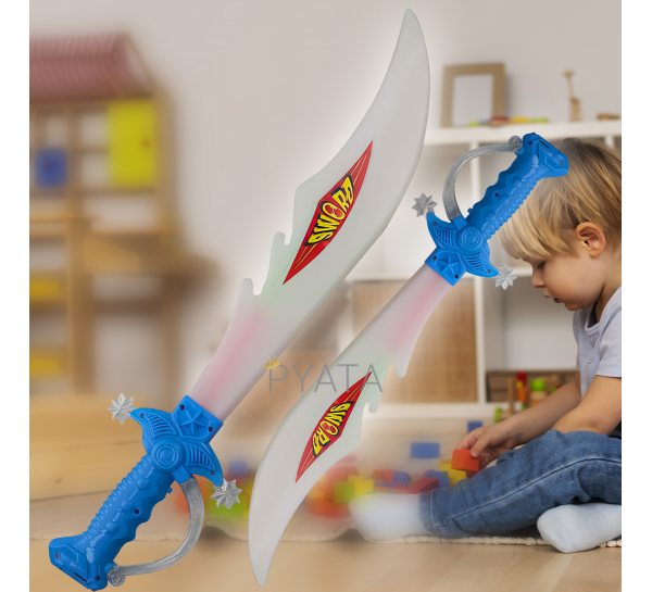 Дитячий світлодіодний меч з підсвічуванням на батарейках "Шабля" Блакитний