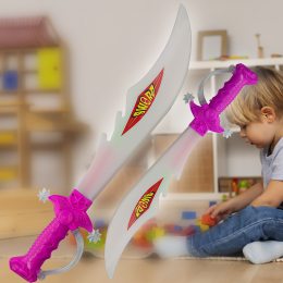 Детский светодиодный светящийся меч с подсветкой на батарейках "Сабля" Розовый