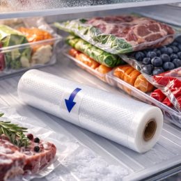 Пакети для вакуматора рифлені, рулон 25 см х 5 м для зберігання та заморозки (JM/7363)