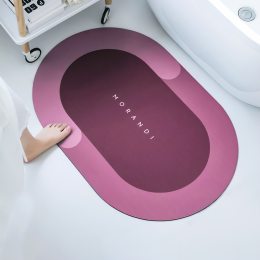 ‌Влагопоглощающий-антискользящий коврик в ванную AND185 60х40см Розовый (205)