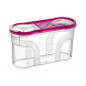 Пластиковий прозорий контейнер для круп та сипучих продуктів з кришкою 1,4 л Бузковий (DRK)