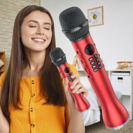 Беспроводной вокальный караоке микрофон MicMagic L-598 Красный (205)