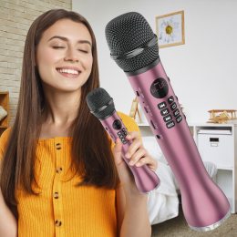 Беспроводной вокальный караоке микрофон MicMagic L-598 Розовый (205)
