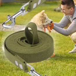 Капроновый поводок для собак с карабином для ошейника 3м Коричневый (2021)