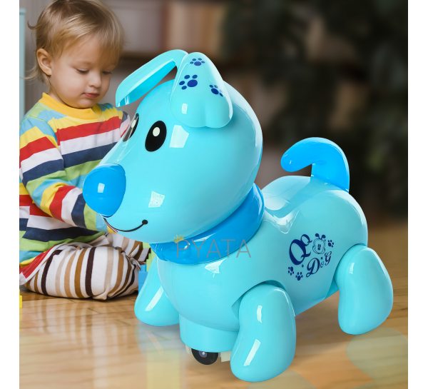 Интерактивная детская светодиодная игрушка "Забавный щенок" EM 070 A Голубой (IGR24)