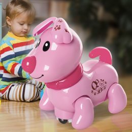 Інтерактивна дитяча світлодіодна іграшка "Забавне цуценя" EM 070 A Рожевий (IGR24)