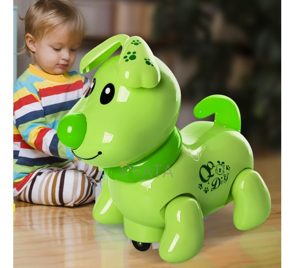 Интерактивная детская светодиодная игрушка "Забавный щенок" EM 070 A Зеленый (IGR24)