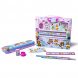 Детский канцелярский школьный набор с футляром Stationery Set Animal World 6 в 1 8002 Розовый (SD)