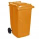 Сміттєвий контейнер для побутового сміття на коліщатках з кришкою Алеана 120л Помаранчеве (DRK)