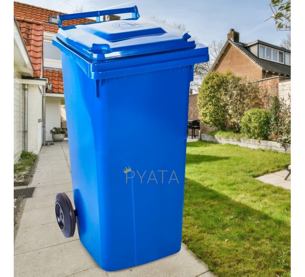 Мусорный контейнер для бытового мусора на колесиках с крышкой Алеана 120л Синий (DRK)