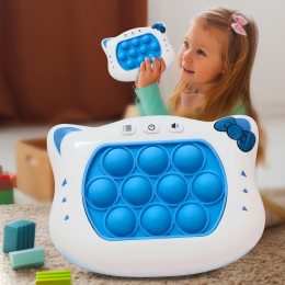 Детская портативная развивающая игрушка-антистресс поп ит 4 режима с подсветкой Quick Push Puzzle Game Fast 229A Голубая