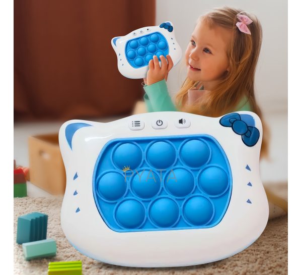 Дитяча портативна розвиваюча іграшка-антистрес попит 4 режими з підсвічуванням Quick Push Puzzle Game Fast №229A Блакитна
