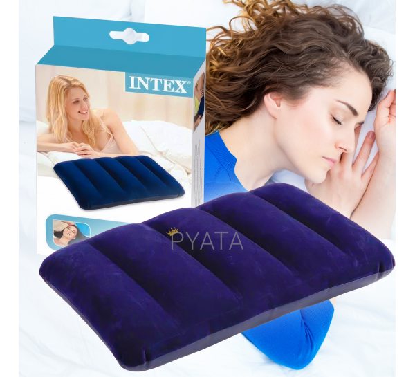 Портативна надувна подушка для подорожі та відпочинку ІNTEX 68672 43*28*9см