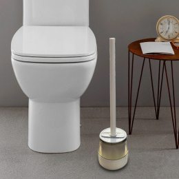 Туалетний йоржик із гнучкою силіконовою щіткою Nordic Wind 10 х 4,5 х 36 см Білий /205