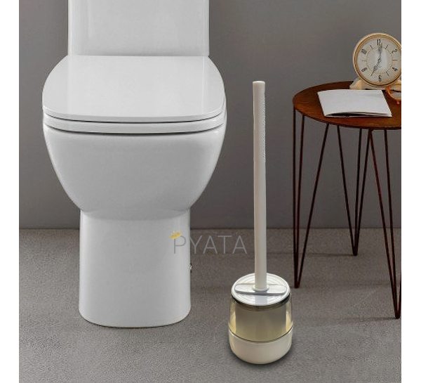 Туалетний йоржик із гнучкою силіконовою щіткою Nordic Wind 10 х 4,5 х 36 см Білий /205
