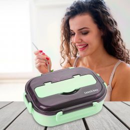 Ланчбокс 3-4 секции Shengde 3 Liner Lunch Box зеленый