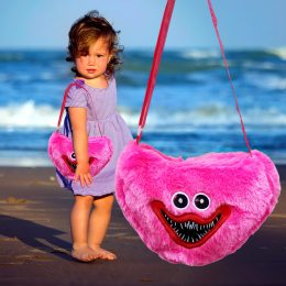 Детская мягкая плюшевая игрушка-сумка Киси Миси Розовая/2515