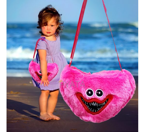 Дитяча м'яка плюшева іграшка-сумка Кісі Місі Рожева/2515