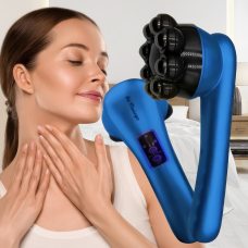 Многофункциональный магнитный ручной с подогревом массажер для тела Magnetic Heat Massager Синий (2215)