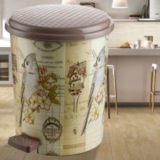 Відро для сміття з педаллю і кришкою 12л Птахи (DRK)