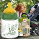 Детская стеклянная бутылочка для кормления ребенка с широкой горловиной и латексоной соской 120 мл NIP "Вишенька Зелена Серия" "X" (35115) (SB)