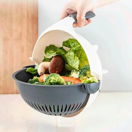 Подвійний кошик для зливу фруктів та овочів double fruit and vegetable drain basket/509