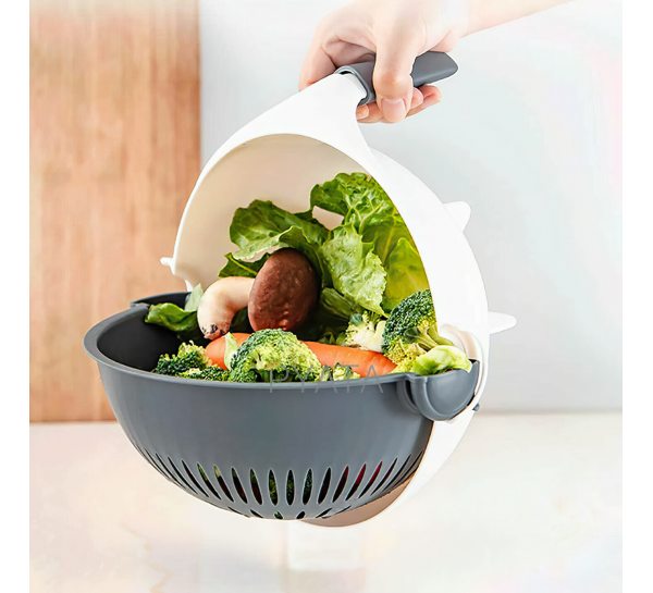 Двойная корзина для слива фруктов и овощей double fruit and vegetable drain basket/509