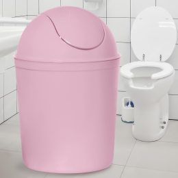 Пластикове відро для сміття з поворотною кришкою Польща 10л Рожеве (DRK)