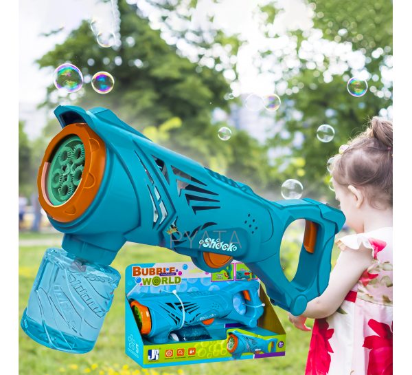 Дитяча іграшкова гвинтівка для запуску мильних бульбашок з ручкою 2 режими запуску 31см P81158 Блакитний (I24)