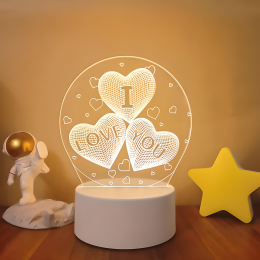 Настільний 3д світильник 3D Desk Lamp I Love YOU (205)