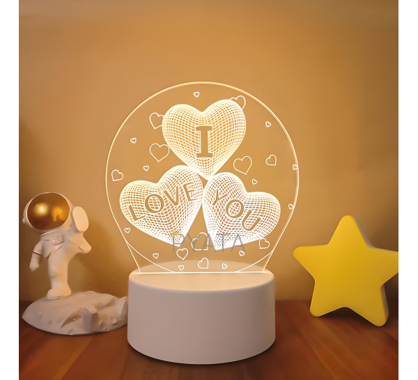 Настольный 3д светильник 3D Desk Lamp I Love YOU (205)