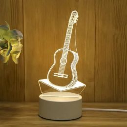 Настільний 3д світильник 3D Desk Lamp Гітара (205)