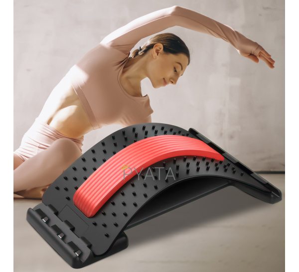 Массажер-тренажер мостик для растяжки спины и позвоночника Back Magic Красный