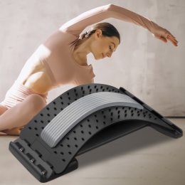 Массажер-тренажер мостик для растяжки спины и позвоночника Back Magic Серый