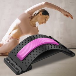 Массажер-тренажер мостик для растяжки спины и позвоночника Back Magic Розовый 