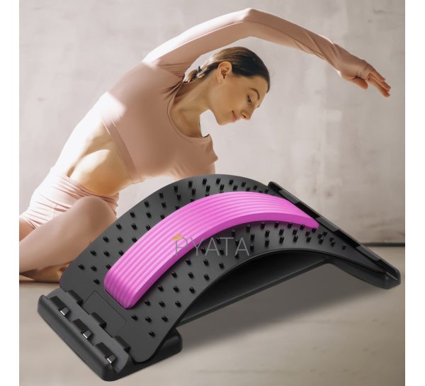 Массажер-тренажер мостик для растяжки спины и позвоночника Back Magic Розовый 