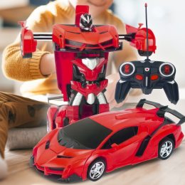 Детская радиоуправляемая игрушка машинка-трансформер 2в1 Lamborgini Robot Car Size 1:18 Красный (HA-120)