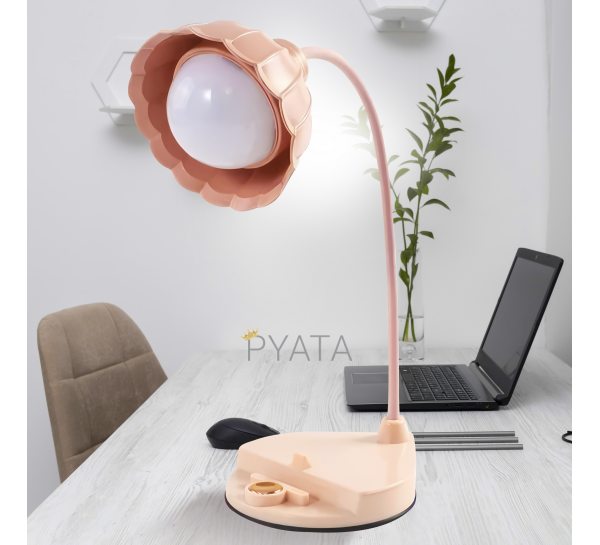 Настільна акумуляторна лампа Sensor Table Lamp "Квіточка" LD3060B Рожевий (HA-33)