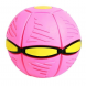 Складний ігровий м'яч-трансформер, що світиться, для фрісбі та активних ігор Flat Ball Disc Рожевий