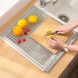 Кухонна складна сушарка для посуду на раковину KitchenWare EasyDry 37х22 см Сіра (HA-359)
