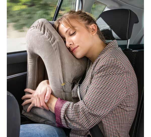 Надувна дорожня подушка-обіймашка для подорожей та відпочинку 55х35х30см (259)